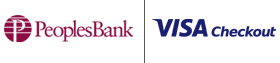 Peoples Bank and Visa Checkout logos